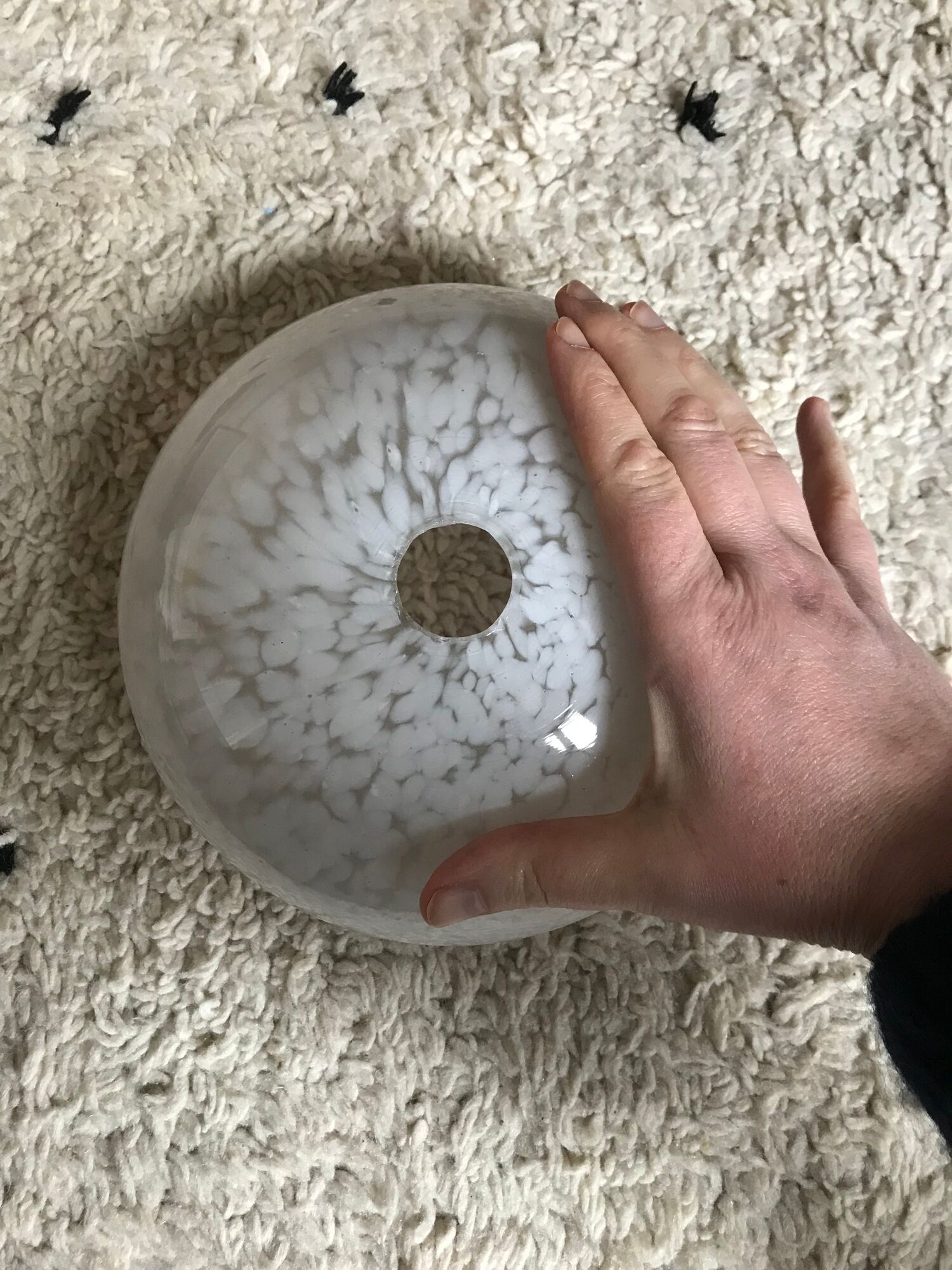 Art Deco glass pendant lamp from Clichy 30s
