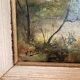 Tableau Peinture Huile Toile Berger Lac Vache Rivière Pêche Paysage PATRY