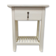 Wooden bedside table painted white