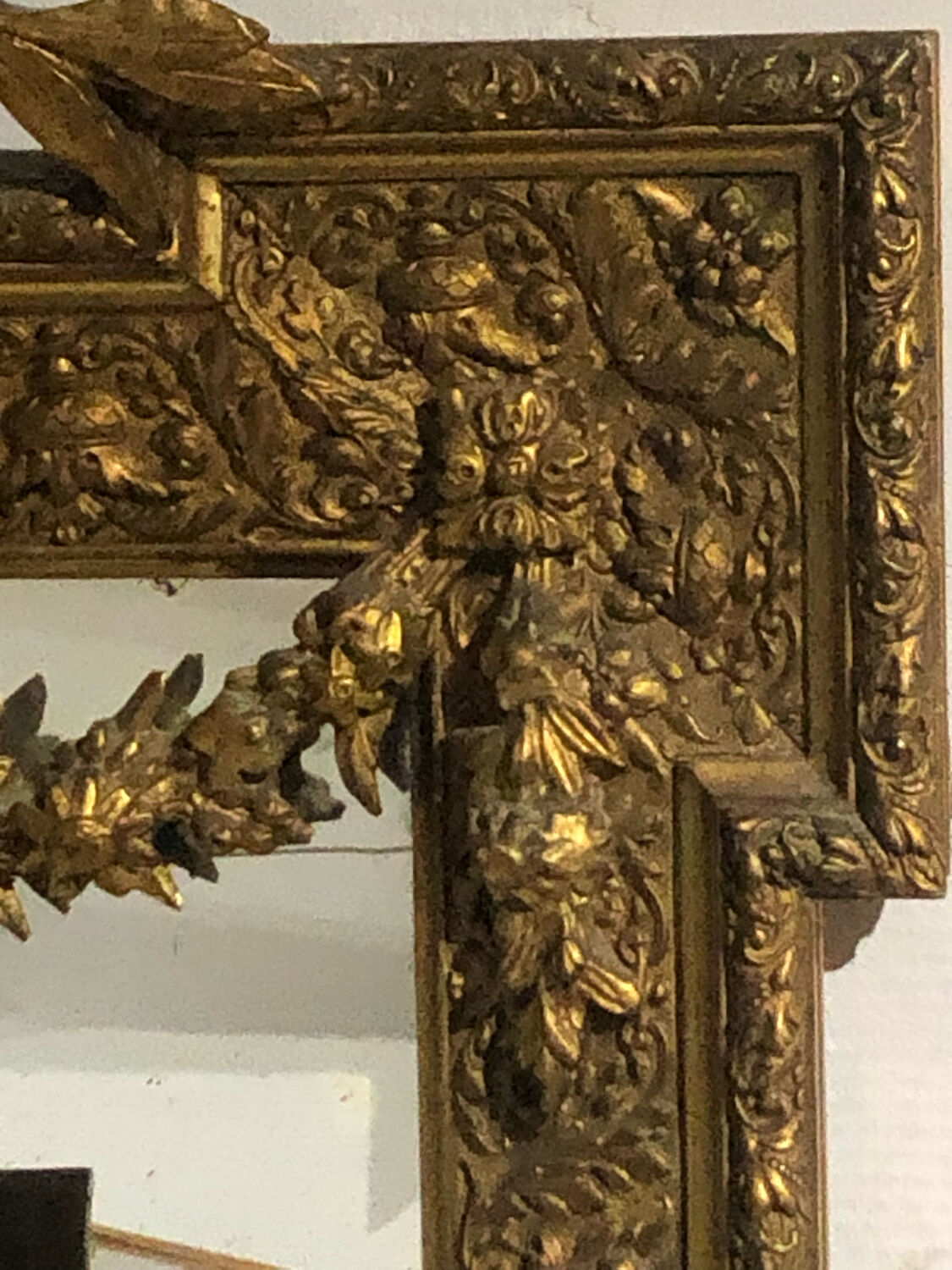 Large mirror Louis XVI old gold 87x142cm
