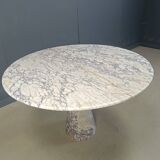 Vintage round marble dining table 1970s