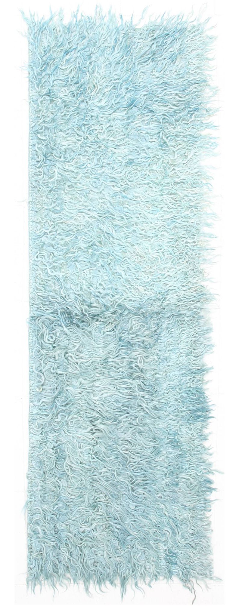 Tapis Kilim vert clair et doux 2x7, 72x230 cm