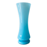 Grand vase ancien en opaline bleu