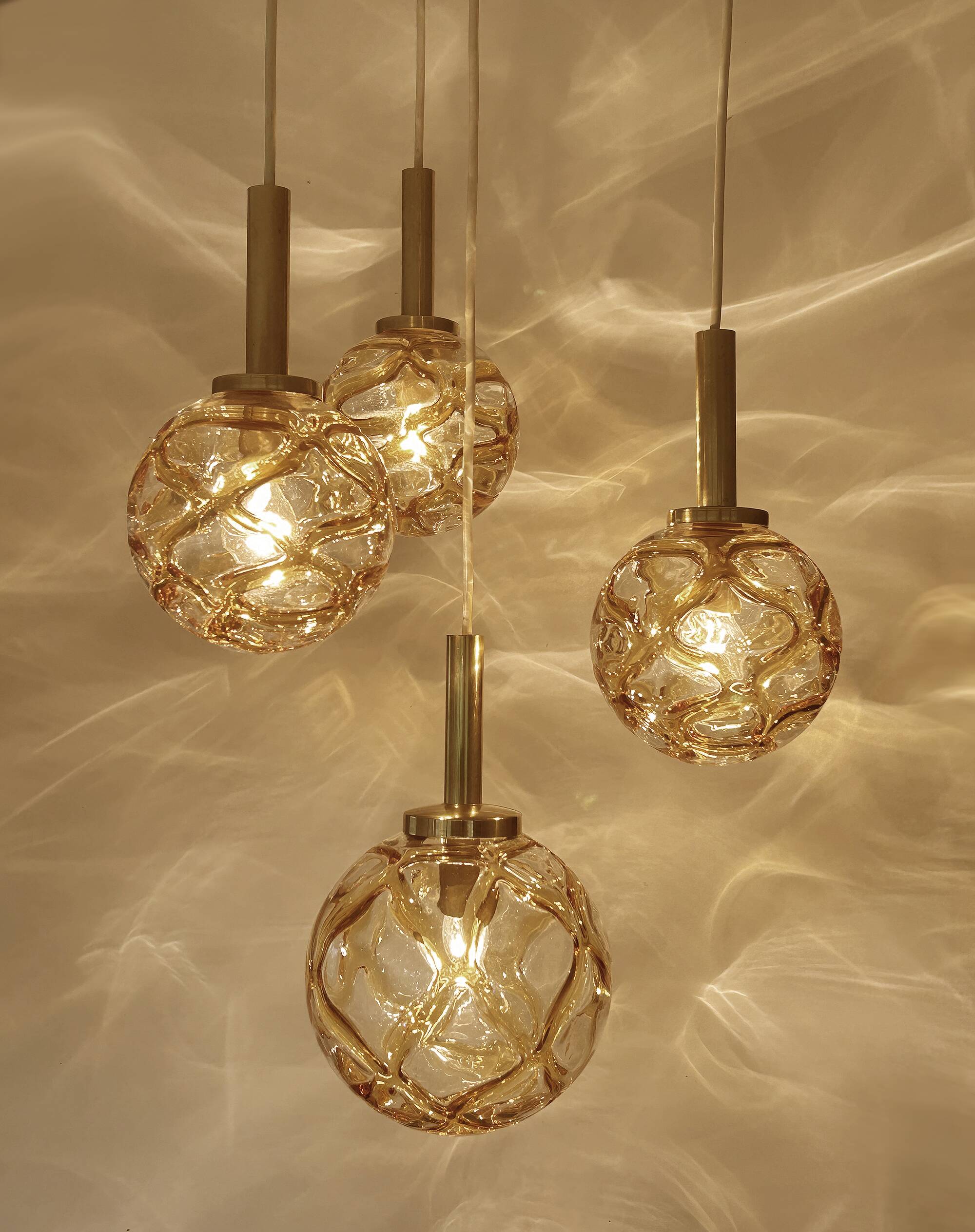 Large Mid Century  Bubble Glass Pendant Light