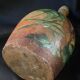 Beautiful bottle B old sandstone painted with floral motifs Folk art Puisaye