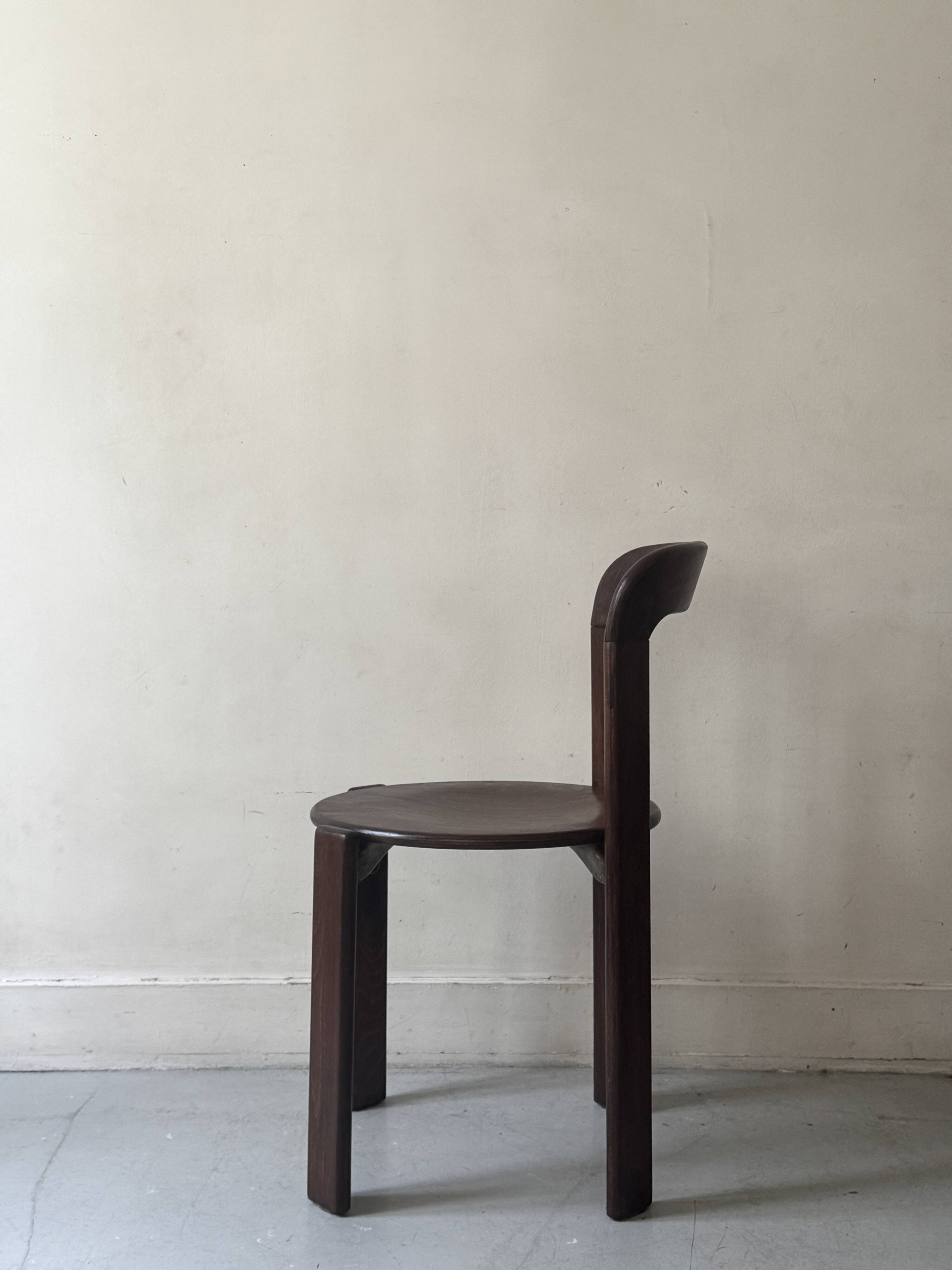 Chaise en bois d'hetre 3300 par Bruno Rey, design Suisse 1970