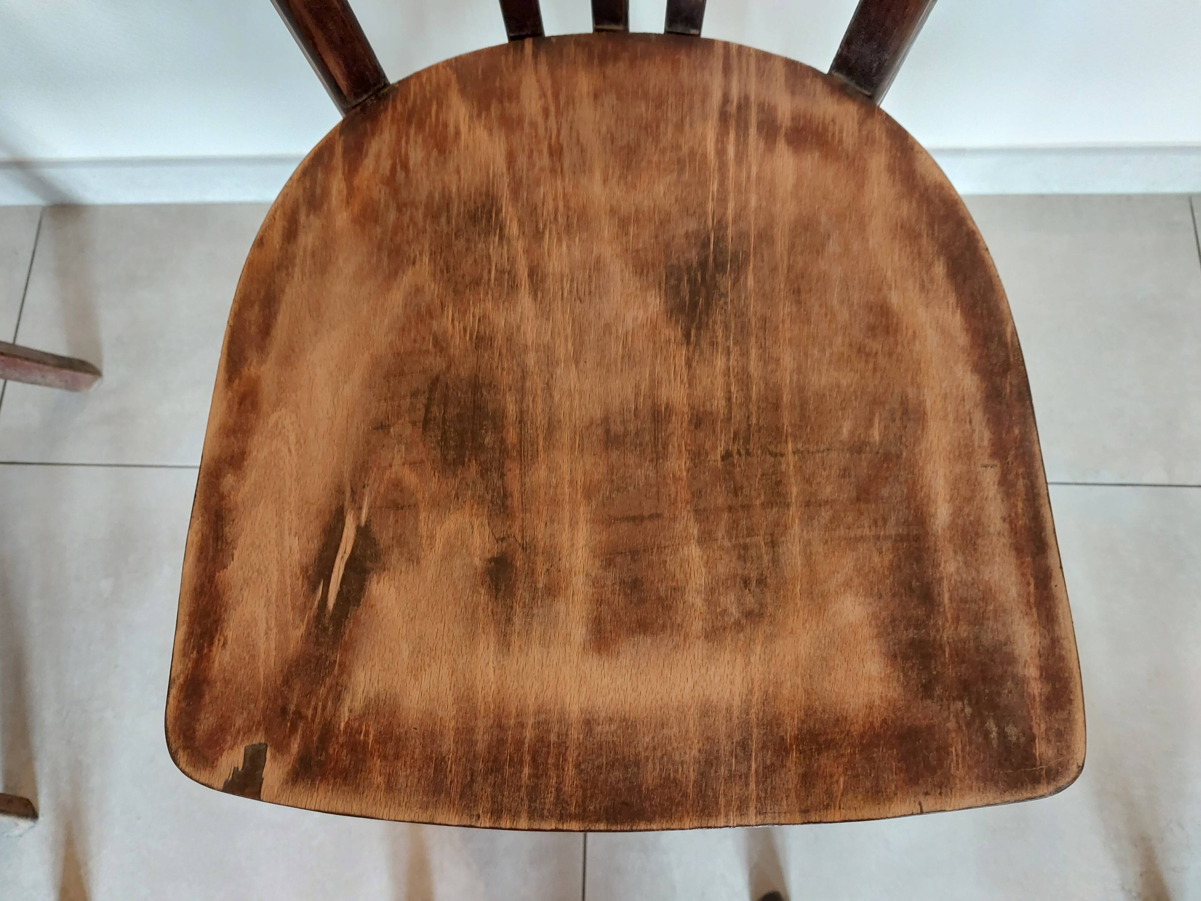 4 dark Luterma bistro chairs, sanded. Painting possible.