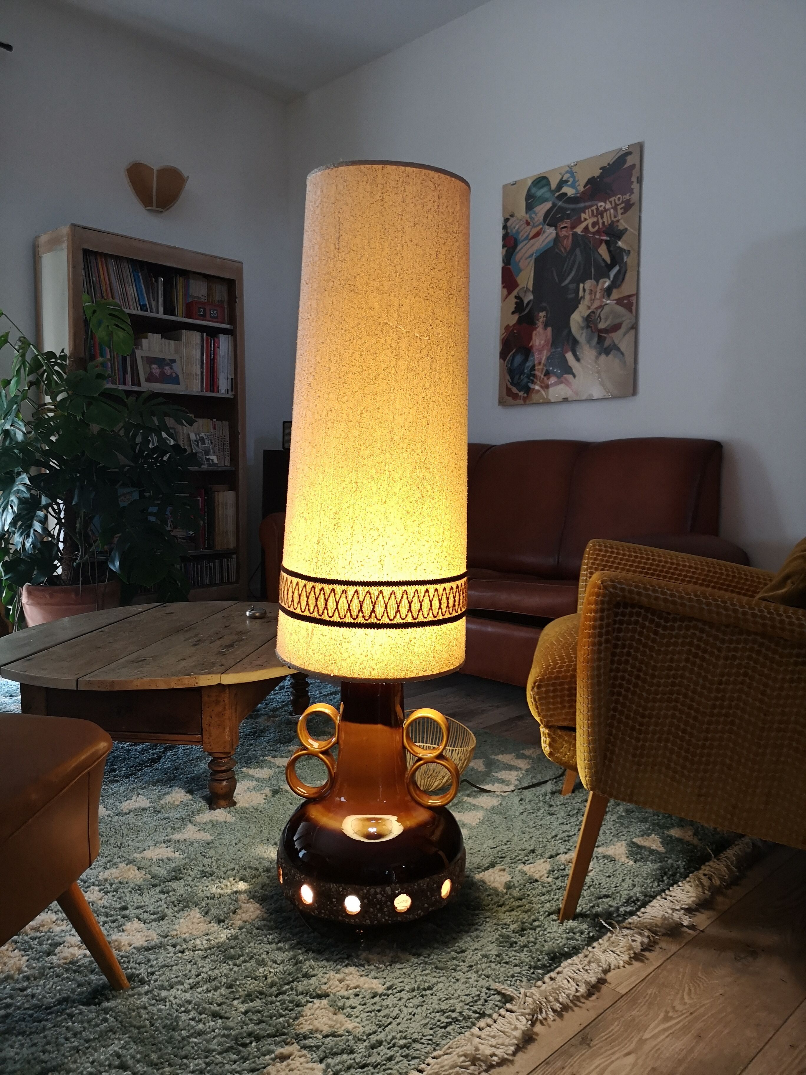 Vintage ceramic floor lamp Fat lava 1960