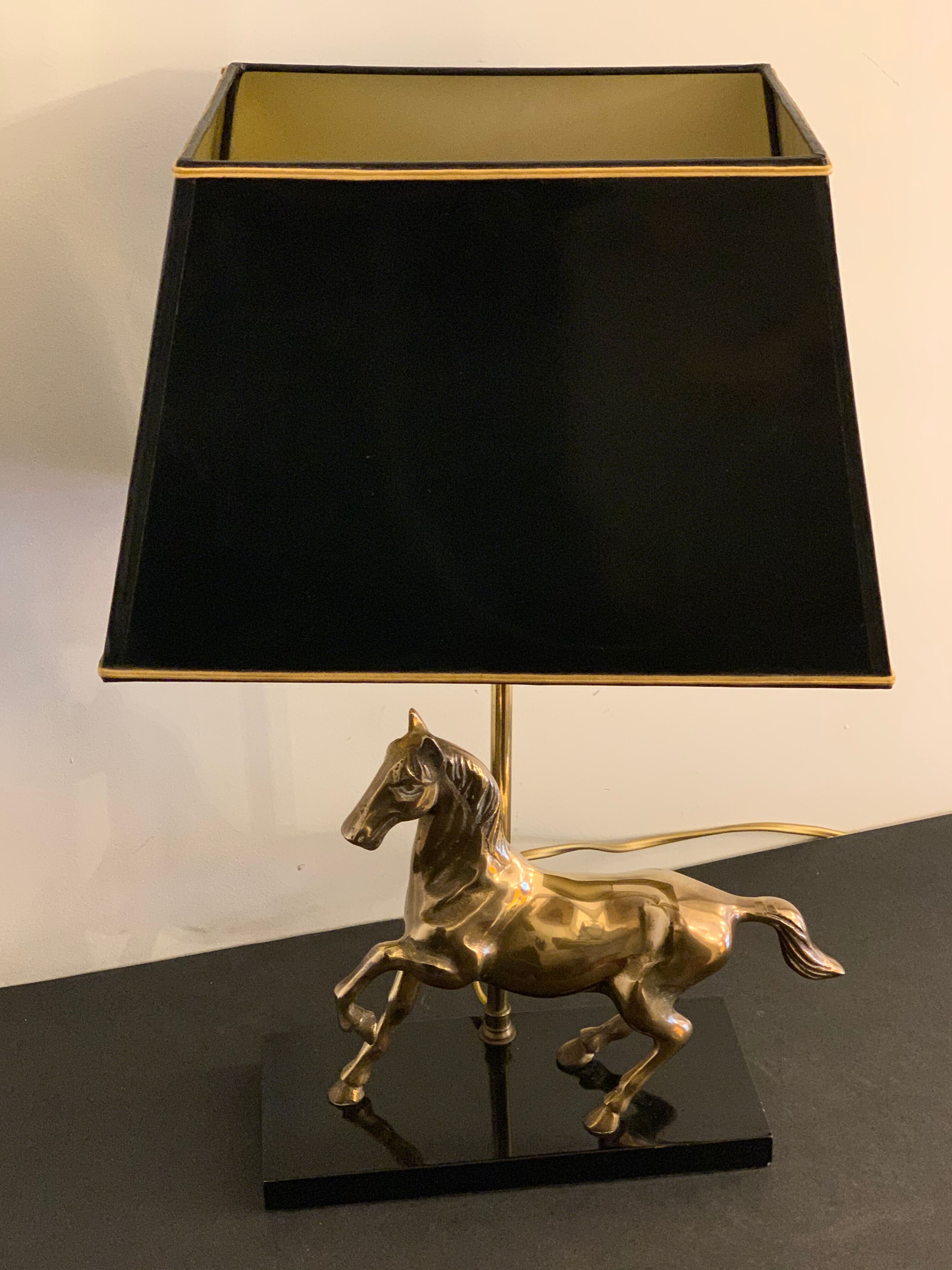Brass horse lamp 1970