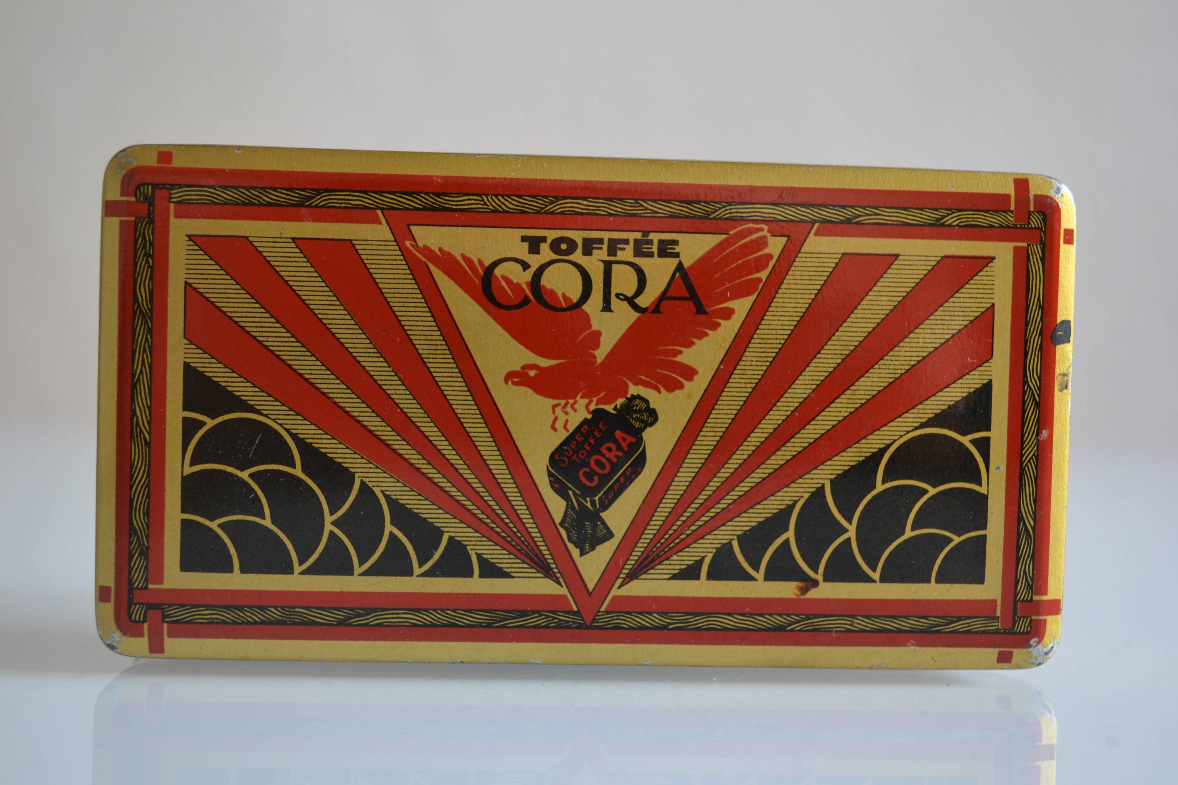 Advertising box toffee cora tole lithograph