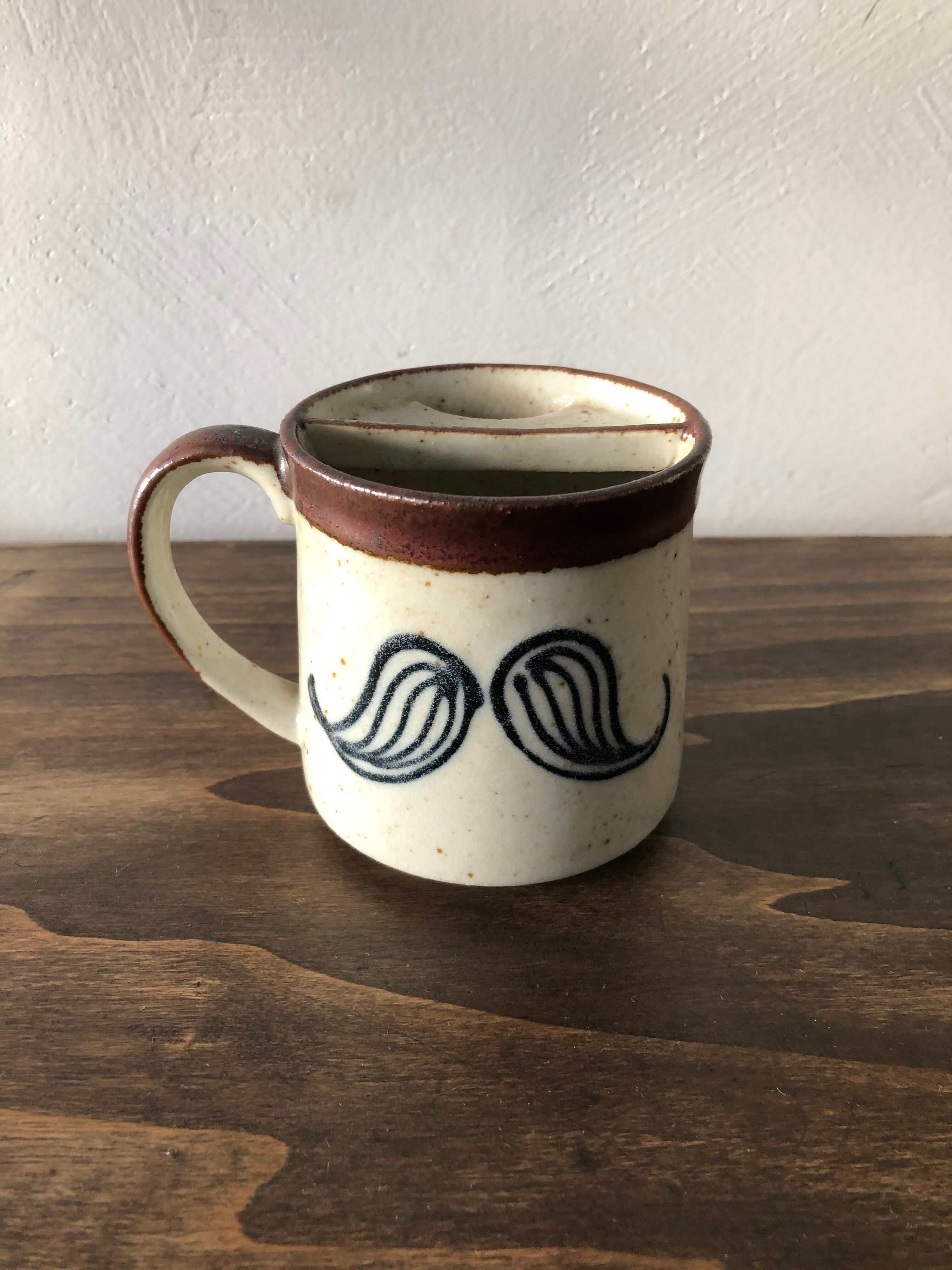 Vintage sandstone mug, mustache