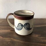 Vintage sandstone mug, mustache