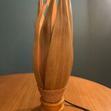 Banana leaf wooden table lamp