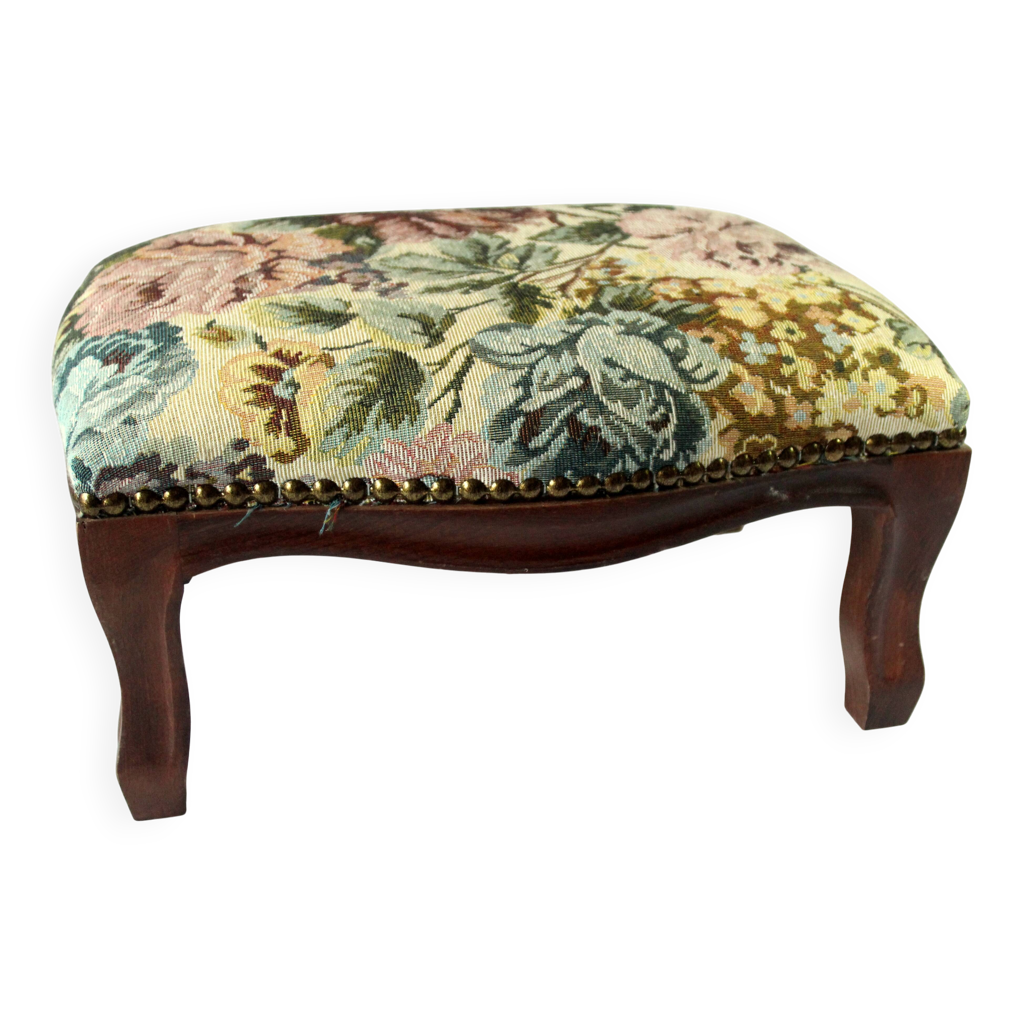 Petit Repose-Pieds Ottoman BRIAN & DANY En Lin - Pieds Bois, Rangement, 38x26x23 Cm Kaki