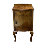 English art deco bedside in walnut magnifying glass