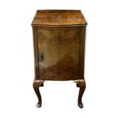 English art deco bedside in walnut magnifying glass