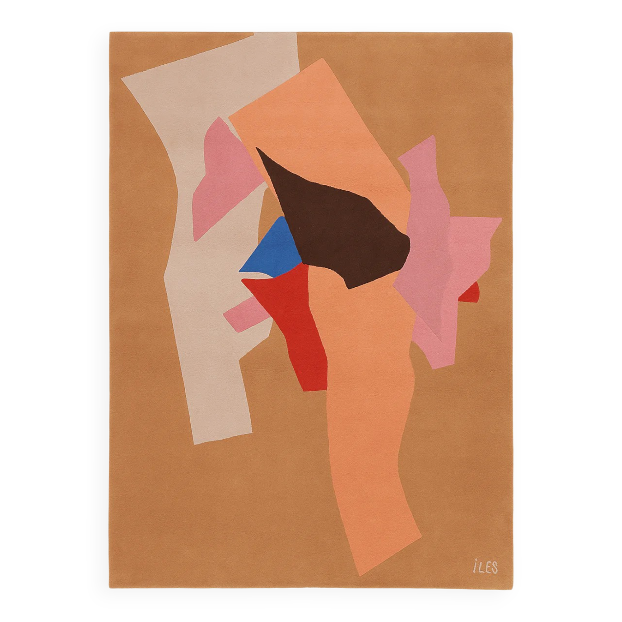 Tapis en laine touffetée à la main Tisca, signé “ILES”, France, années 1990