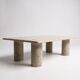 Table basse en travertin signée Angelo Mangiarotti pour Up&Up - 1970