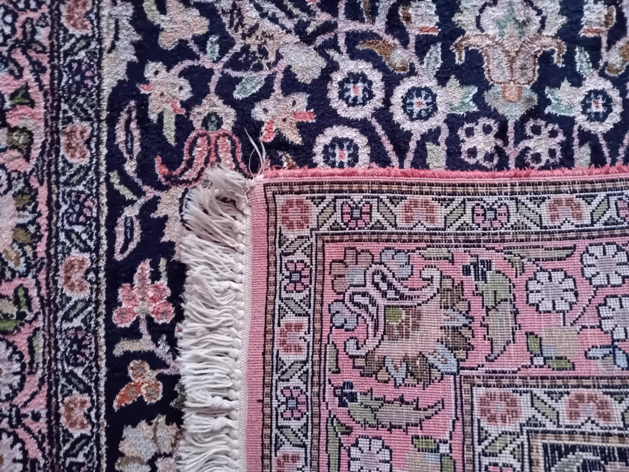 Handmade silk cashmere rug 155x92cm