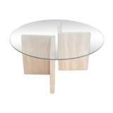 Side table with glass top