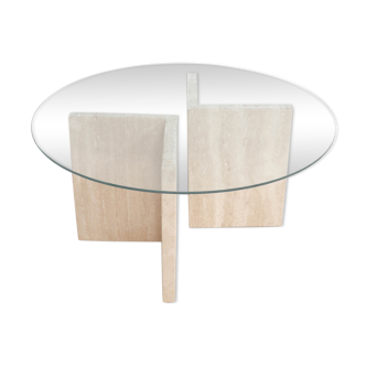 Side table with glass top