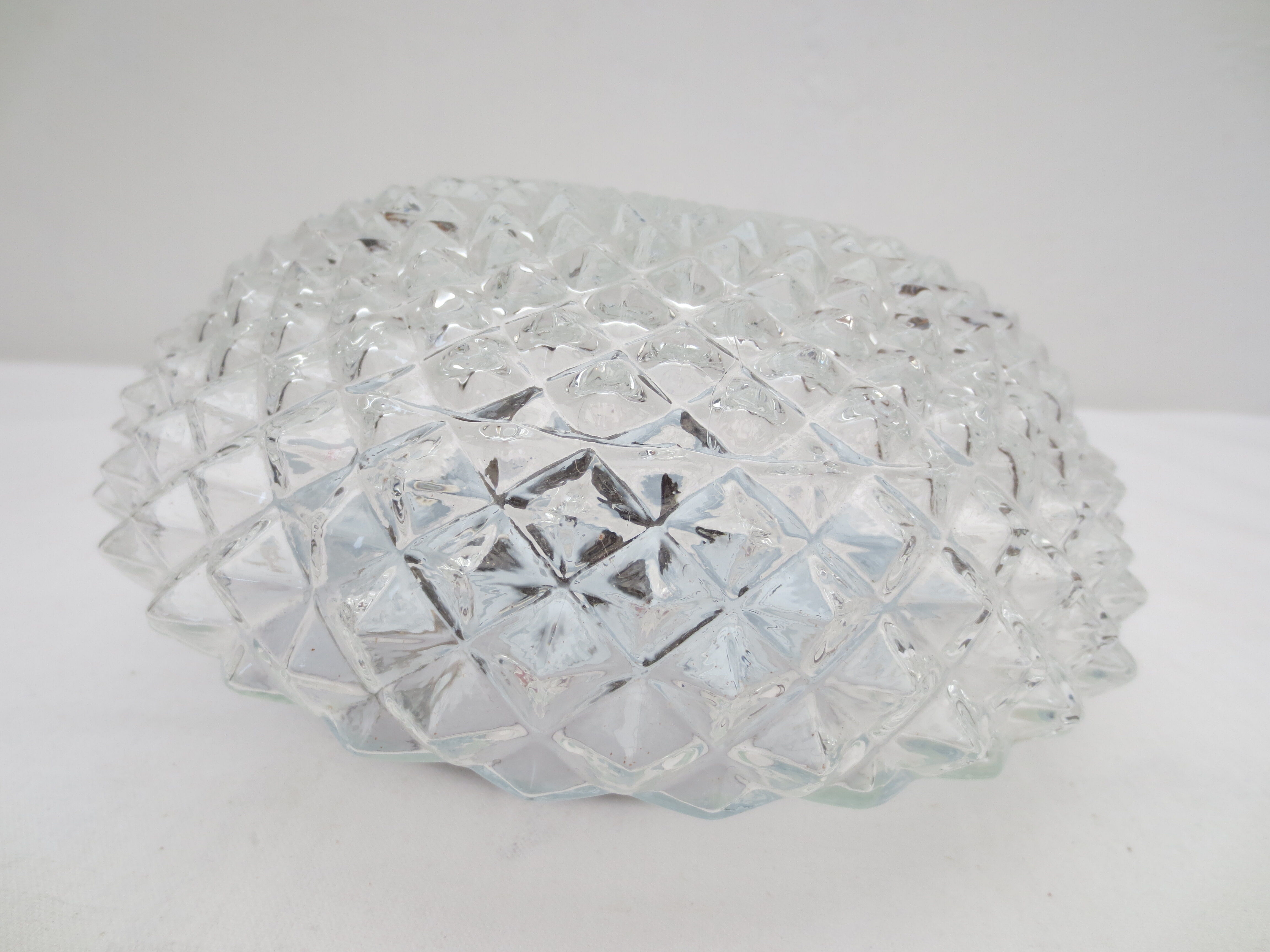 Ceiling lamp or wall lamp in cut glass and metal