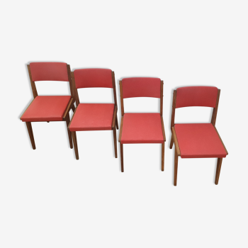 Set of four chairs maurice pré 1950