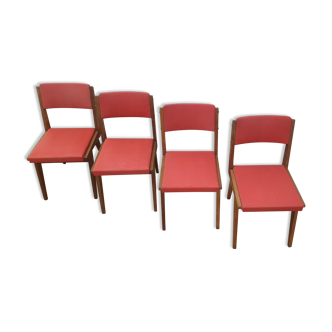 Set of four chairs maurice pré 1950