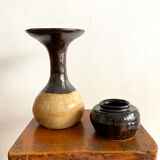 small round glazed ceramic vase