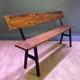 Farmhouse bench with backrest