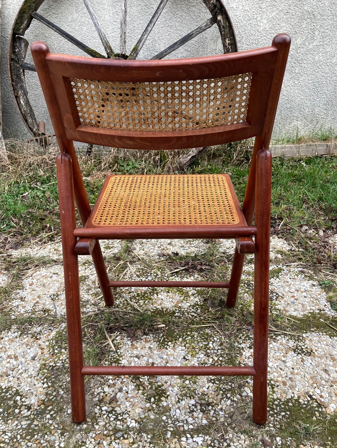 Pair of Italian folding chairs in vintage canning