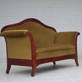 1950s, Danish 2-seater sofa in Biedermeier style, furniture velour.