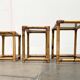 Nest of bamboo and glass tables in mid-century style, 1960s, set of 3.