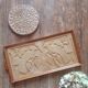 Plateau ethnique en verre et bois sculpté