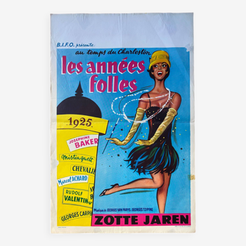 Affiche cinéma originale "Les Années Folles" Twist, Charleston, Brenot 36x55cm 1960