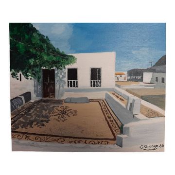 Oil on canvas "Small house in the Cyclades"