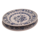 Set of two plates, flat and deep, with a country blue decoration.