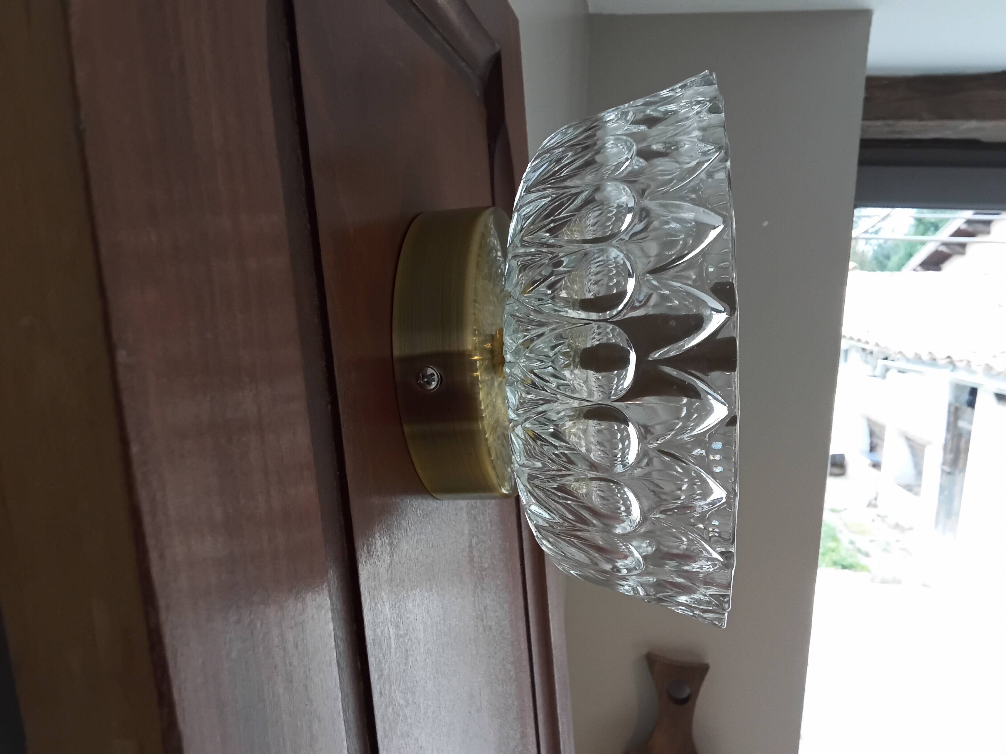 Vintage wall sconce moulded glass