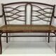 Turned wooden bench with caning by Thonet, Austria