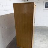 1970 Scandinavian wardrobe with shelves and mirror, 21x126, 2 doors.