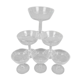 6 champagne glasses