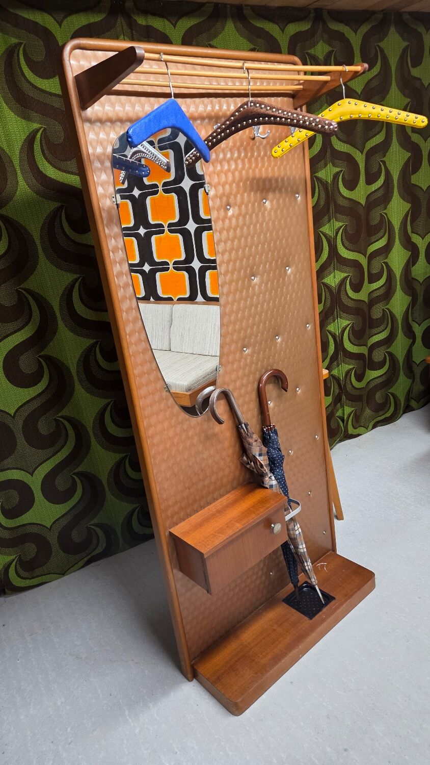 Vintage 1960s coat rack wardrobe