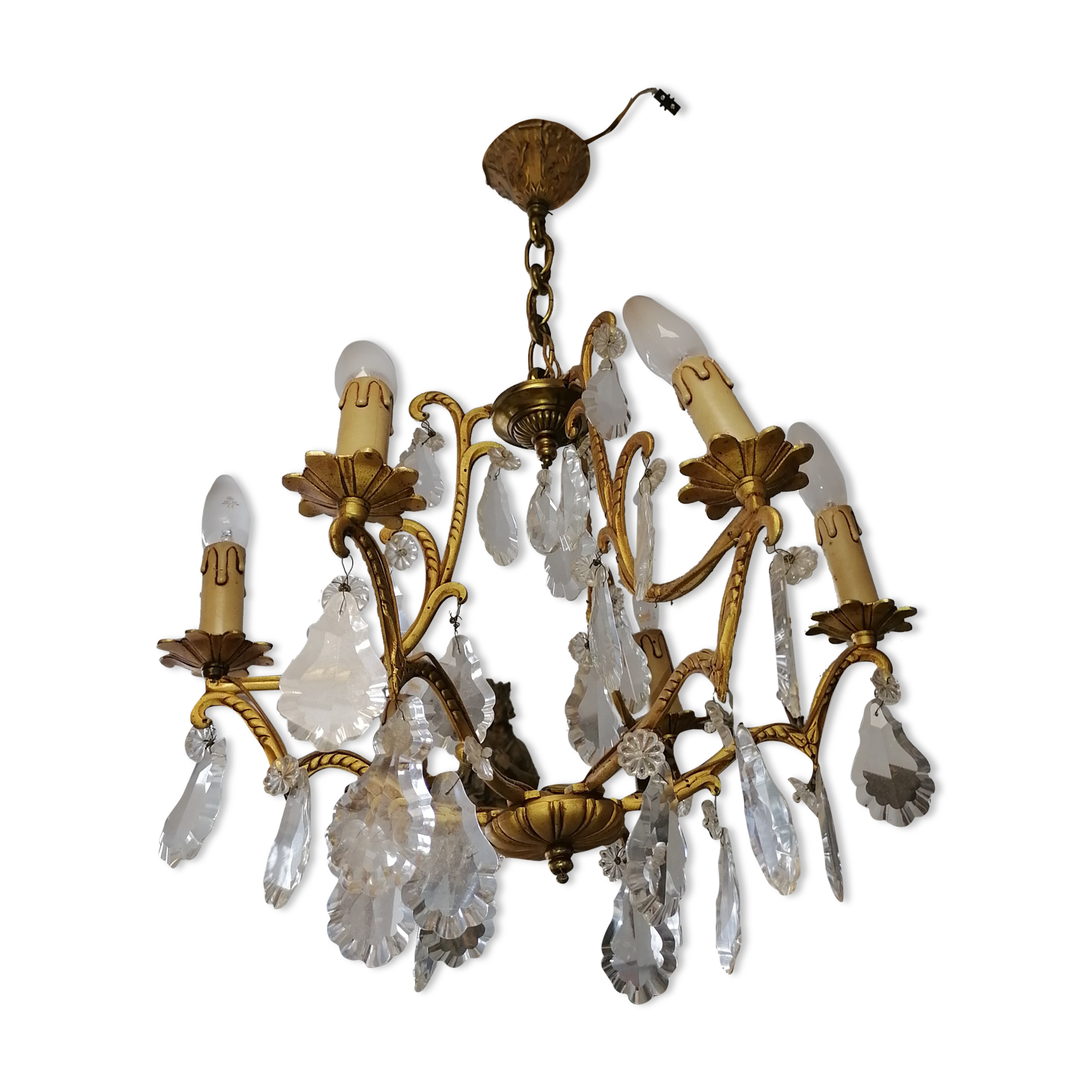 Chandelier pampilles 6 branches