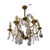 Lustre pampilles 6 branches