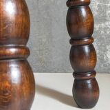 Vintage solid turned wood tripod stool