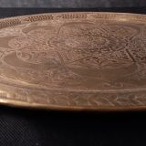 Large Oriental Tea Tray Engraved Hands
