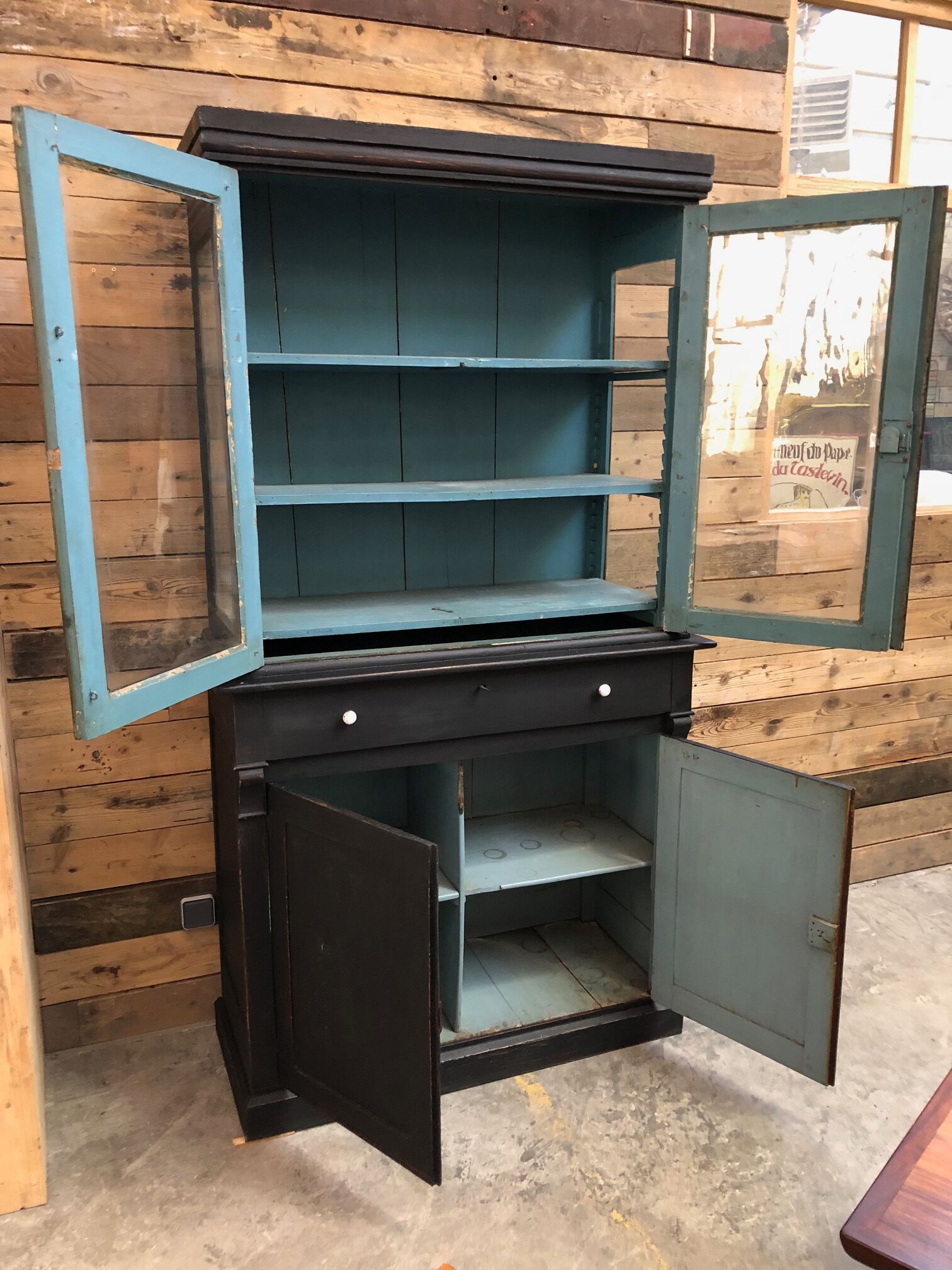 Old showcase patinated