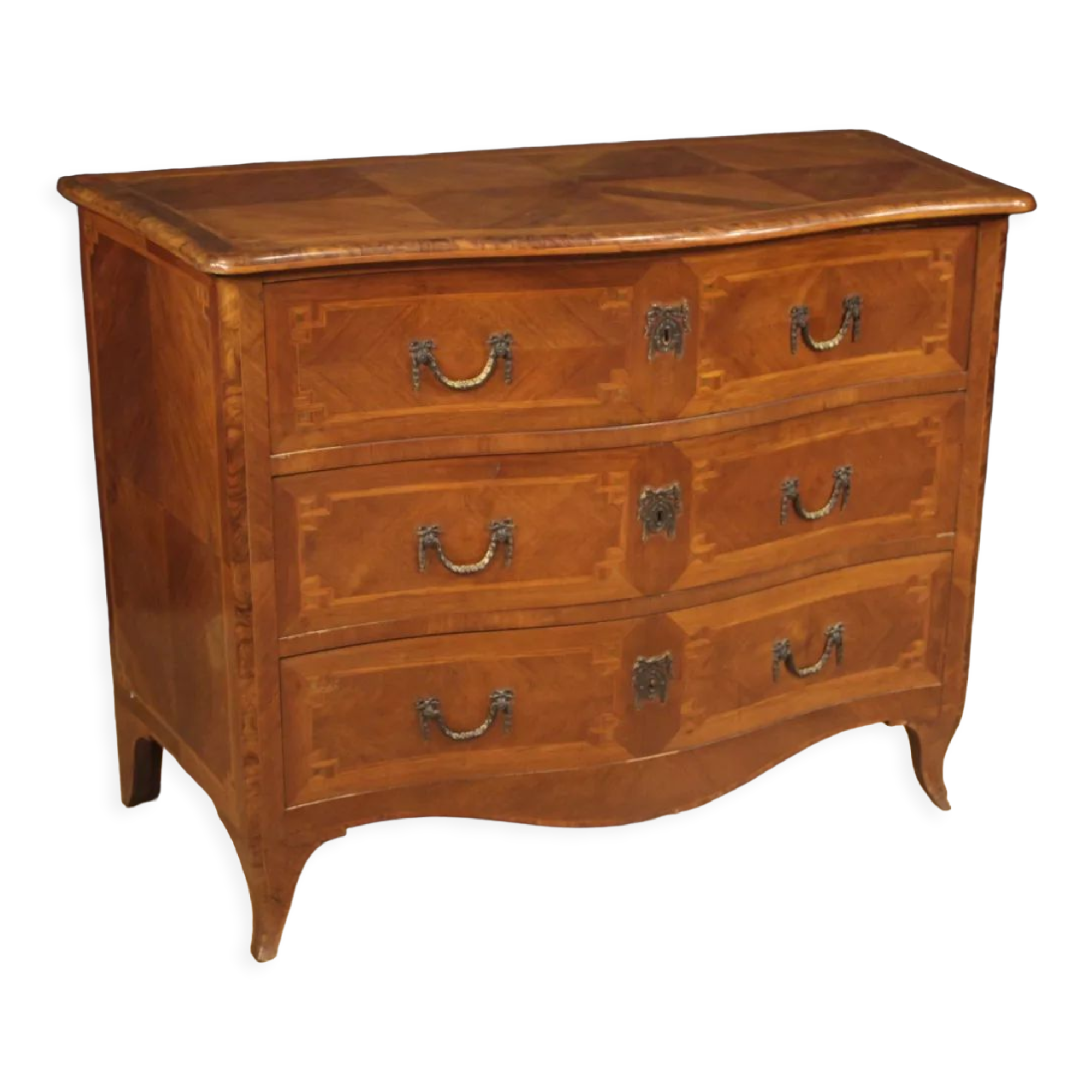 Italian inlaid commode in Louis XV style from 20th century
