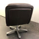 Office armchair in brown and aluminum leather around 1970