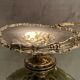 Cut basket basket handle on pedestal in silver metal with floral decoration